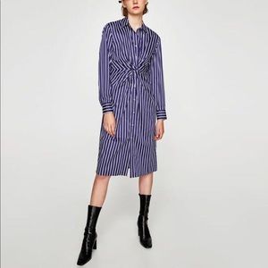 Striped Zara Twist Knot Shirt Dress